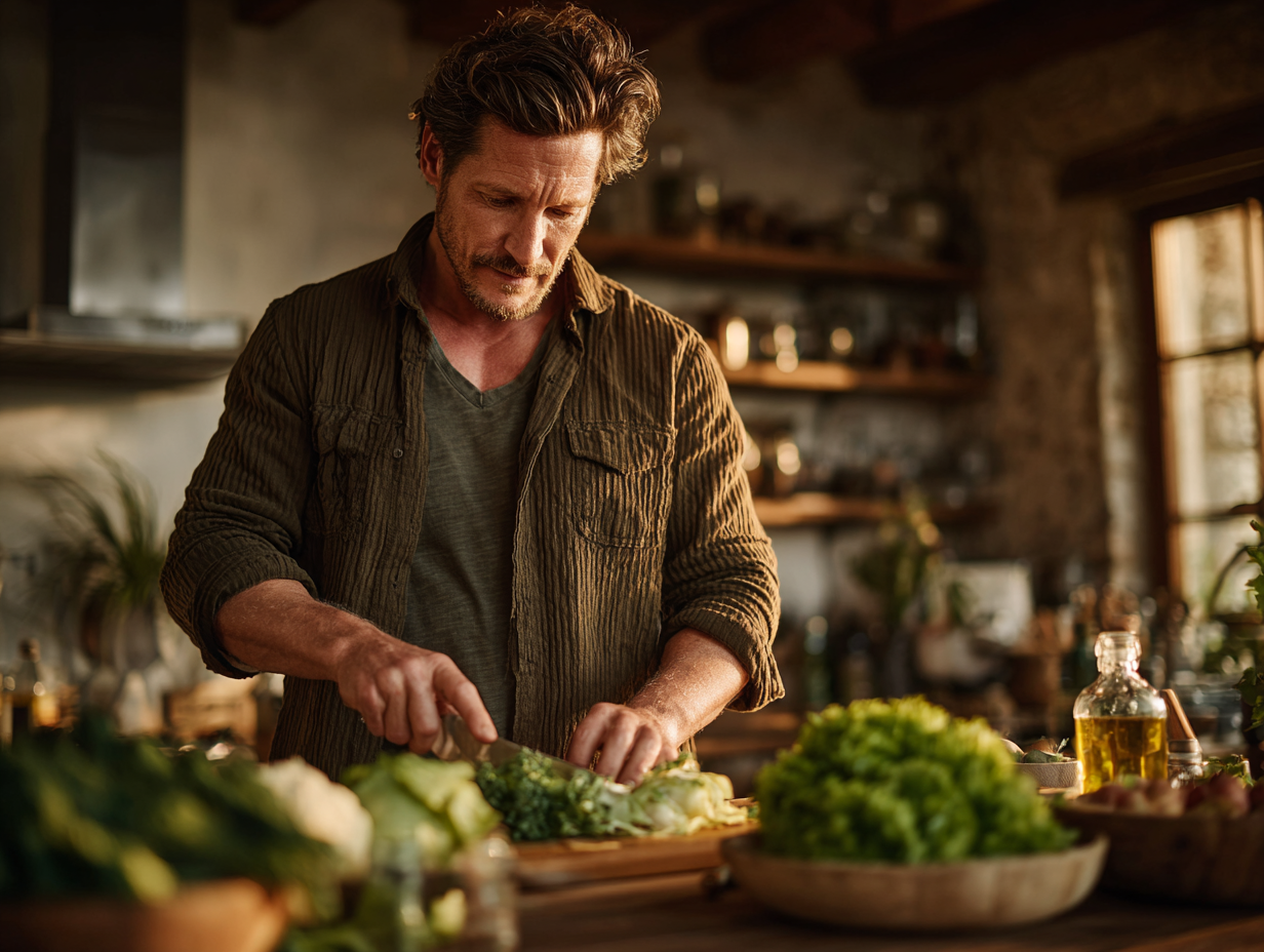 Bărbat vital și energic în natură